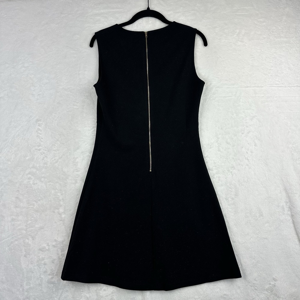 Molly Bracken Black Sleeveless Flare Slight Sparkle Knit Dress‎ M Back Zip - Picture 15 of 16